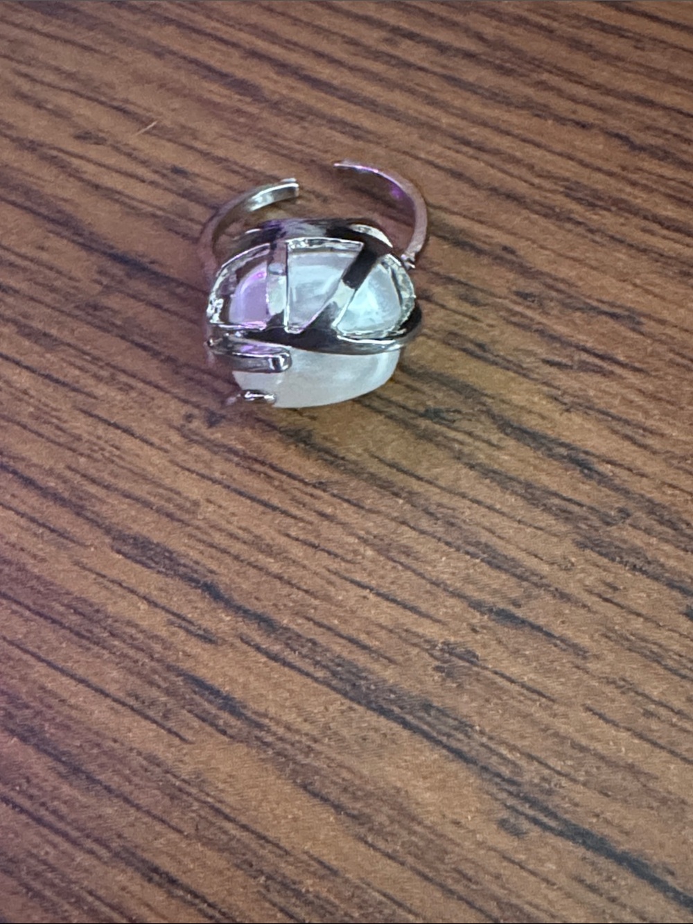 Floating Pearl Like Adjustable Ring